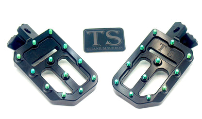 TS Foot Pegs W/ Titanium Grips for Most E-moto