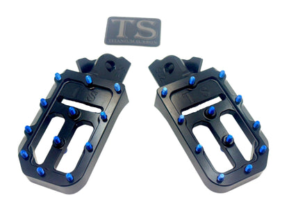 TS Foot Pegs W/ Titanium Grips for Most E-moto
