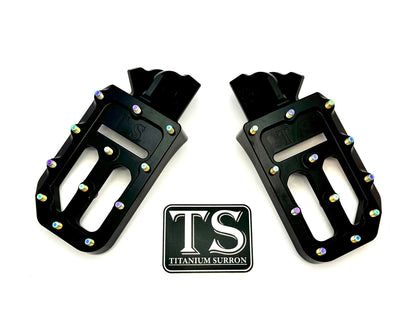 TS Foot Pegs W/ Titanium Grips for Most E-moto